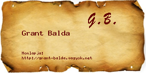 Grant Balda névjegykártya
